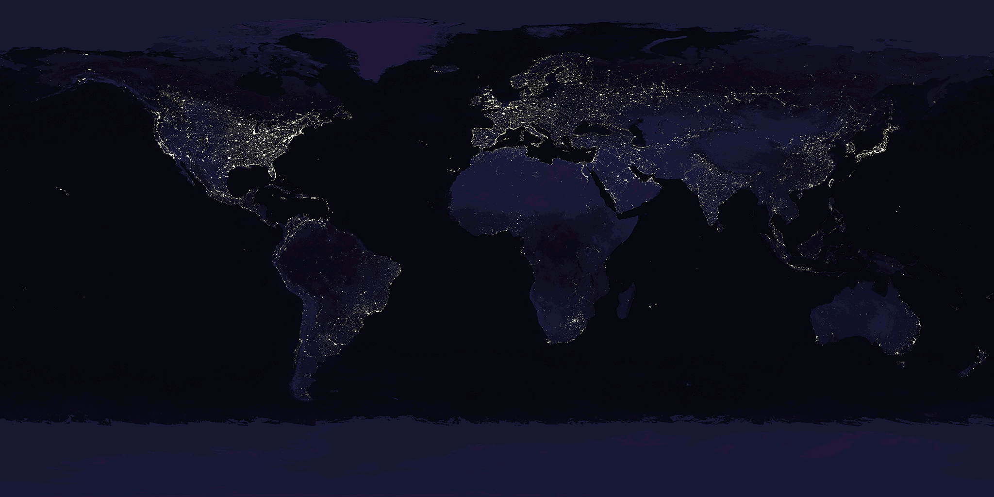 Earth at night from space